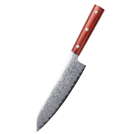 Couteau Santoku Japonais en Acier Damas